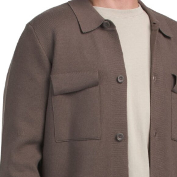 ELIE TAHARI Mocha Full Button Collared Sweater - Picture 2 of 2